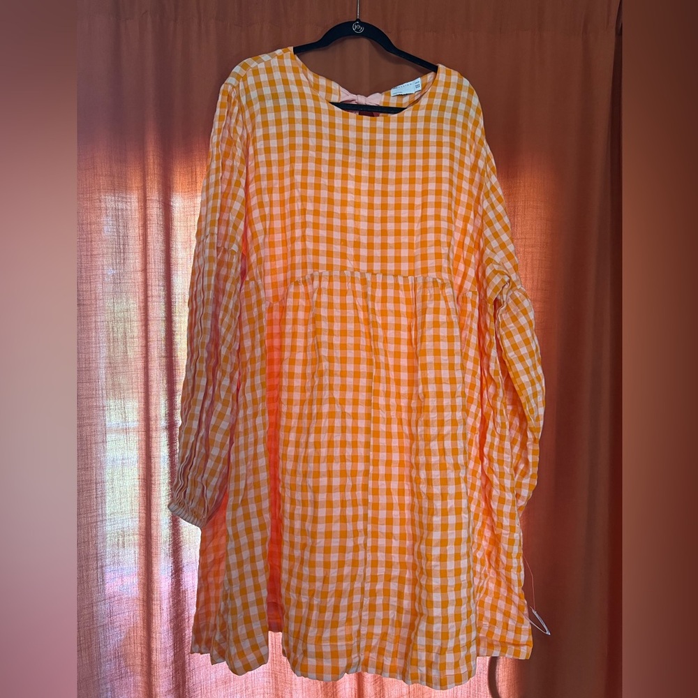 ASOS Orange and Pink Gingham Dress